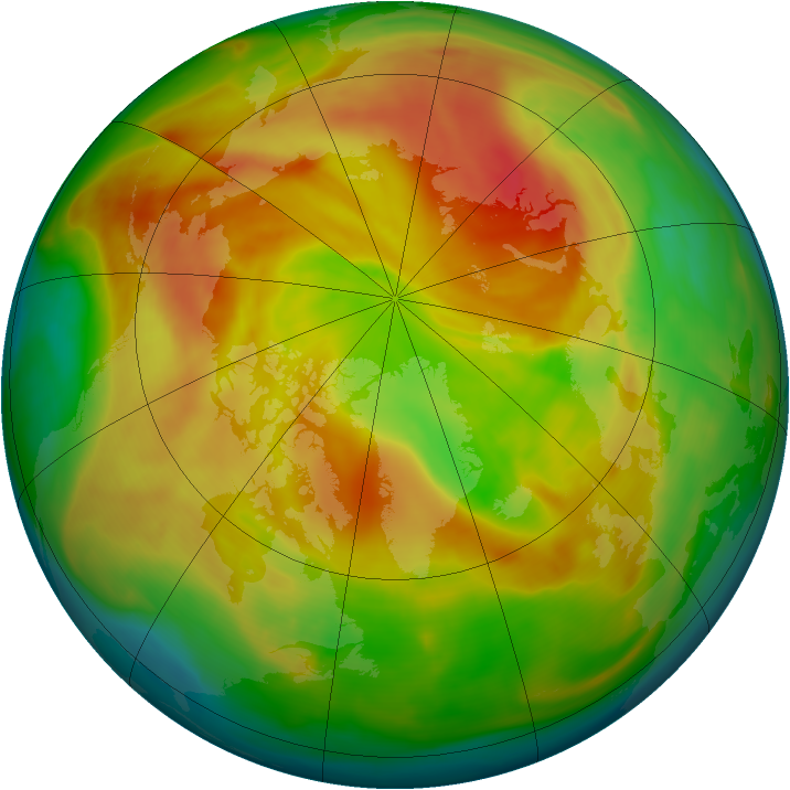 Arctic ozone map for 10 April 2008